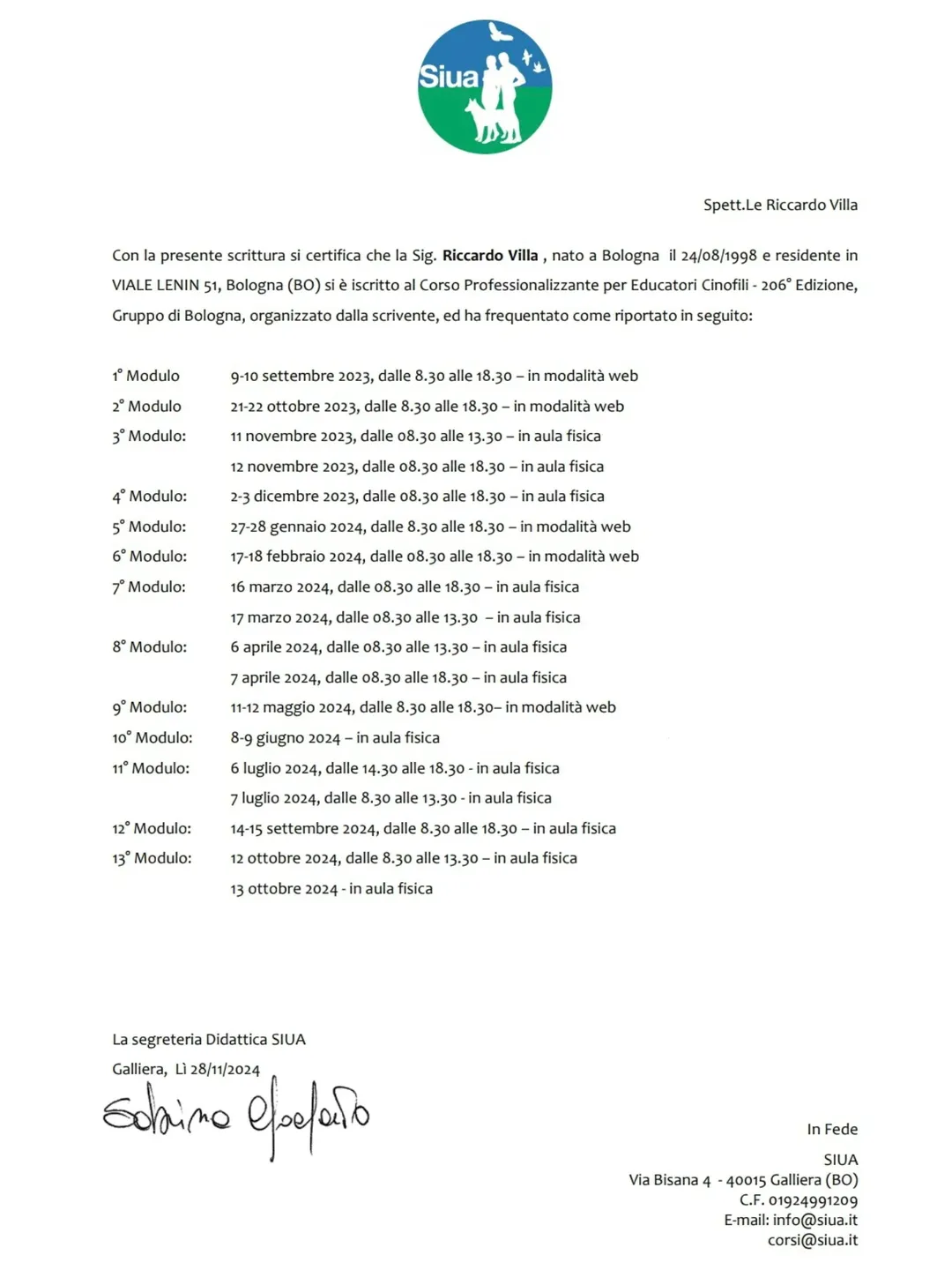 Corso da Educatore Cinofilo